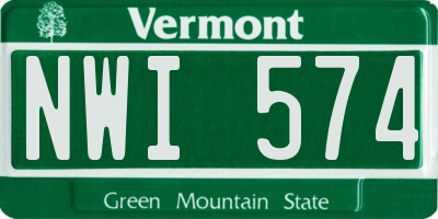 VT license plate NWI574