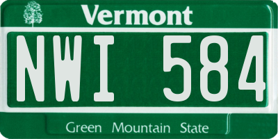 VT license plate NWI584