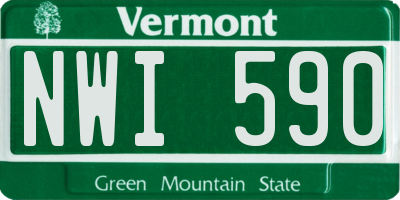 VT license plate NWI590