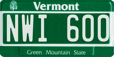 VT license plate NWI600