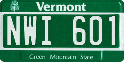 VT license plate NWI601