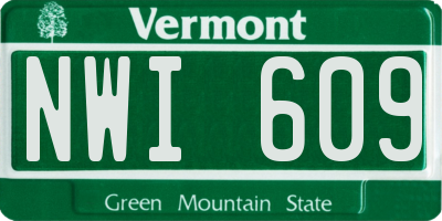 VT license plate NWI609