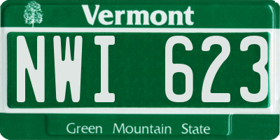 VT license plate NWI623
