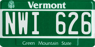 VT license plate NWI626