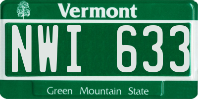 VT license plate NWI633