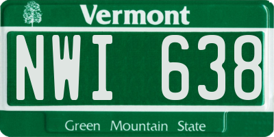 VT license plate NWI638