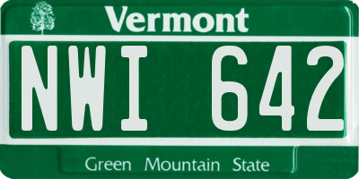 VT license plate NWI642