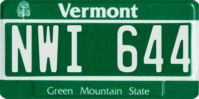 VT license plate NWI644