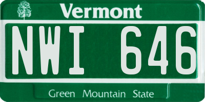 VT license plate NWI646