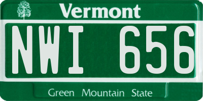 VT license plate NWI656