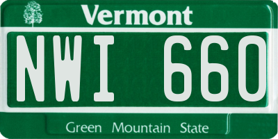 VT license plate NWI660