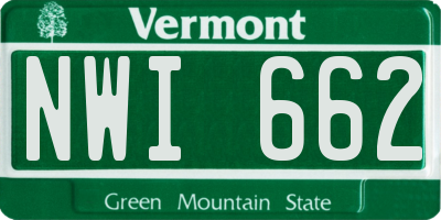 VT license plate NWI662