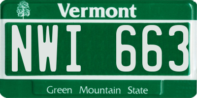 VT license plate NWI663