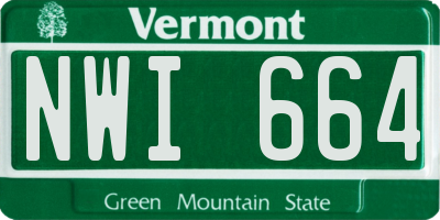 VT license plate NWI664