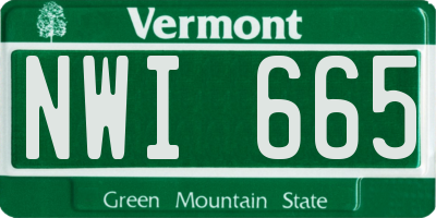 VT license plate NWI665