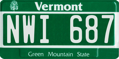 VT license plate NWI687