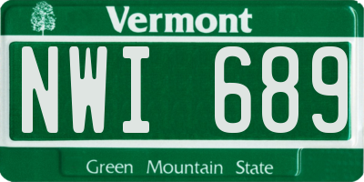 VT license plate NWI689