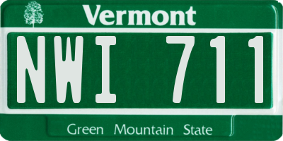 VT license plate NWI711