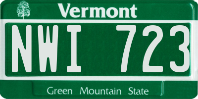 VT license plate NWI723