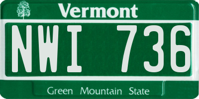 VT license plate NWI736