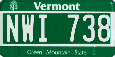VT license plate NWI738