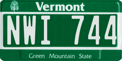 VT license plate NWI744