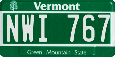 VT license plate NWI767