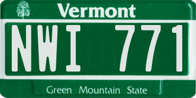 VT license plate NWI771