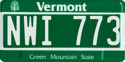 VT license plate NWI773