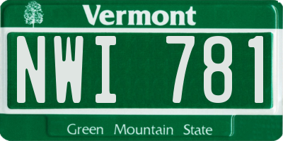 VT license plate NWI781