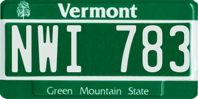 VT license plate NWI783