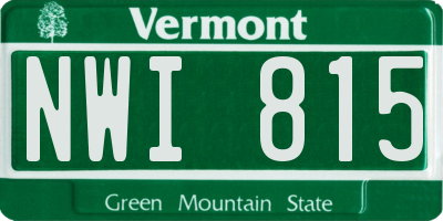 VT license plate NWI815