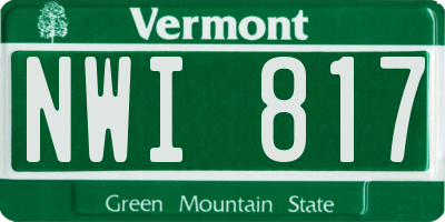 VT license plate NWI817