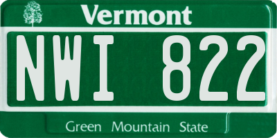 VT license plate NWI822
