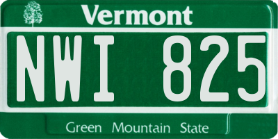 VT license plate NWI825