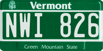 VT license plate NWI826