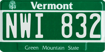 VT license plate NWI832