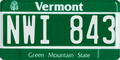 VT license plate NWI843