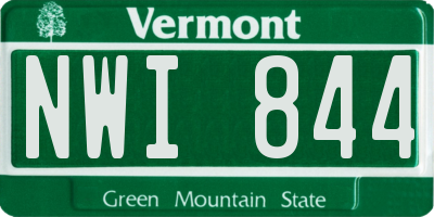 VT license plate NWI844