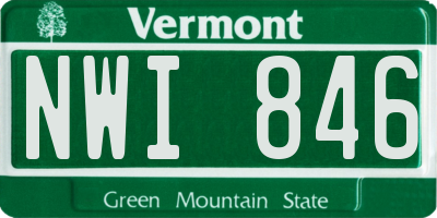 VT license plate NWI846