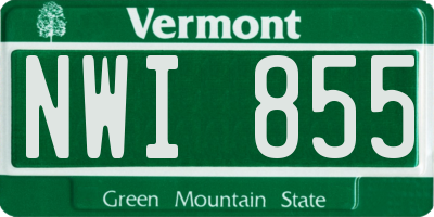 VT license plate NWI855