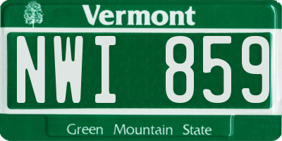 VT license plate NWI859