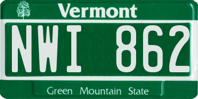 VT license plate NWI862