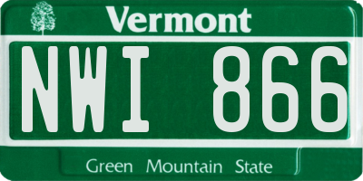 VT license plate NWI866