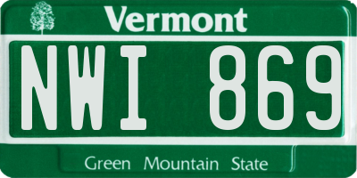VT license plate NWI869