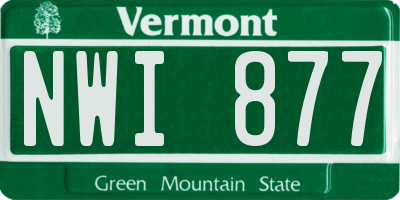 VT license plate NWI877
