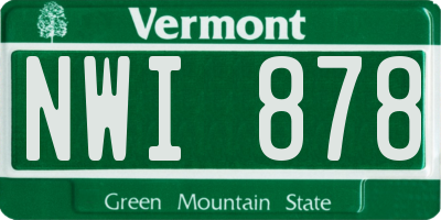 VT license plate NWI878