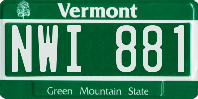VT license plate NWI881