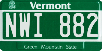 VT license plate NWI882