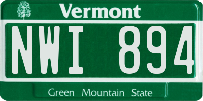 VT license plate NWI894